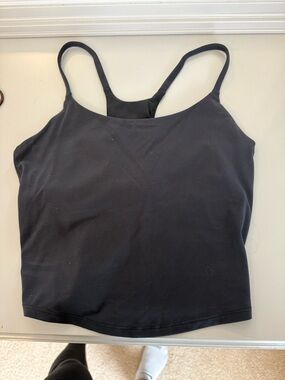 a new day Black Spaghetti Strap Cropped Tank